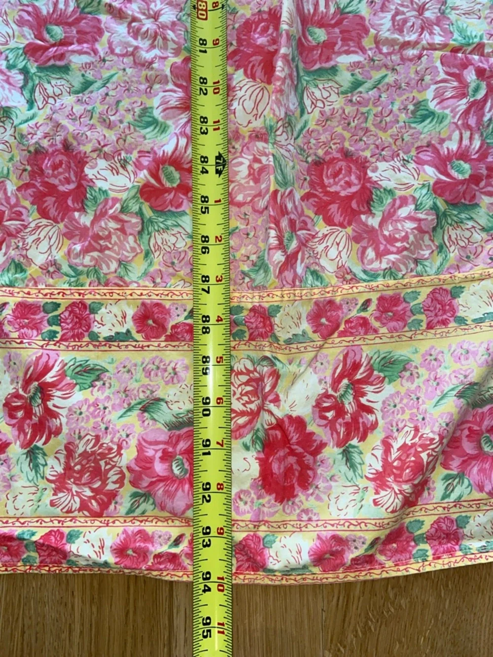Vintage April Cornell 100% Cotton 60”x96” Tablecloth Spring Floral Pink Yellow